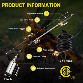 WorkBless 1.8M BTU flame shown for high-heat weed clearing and more.