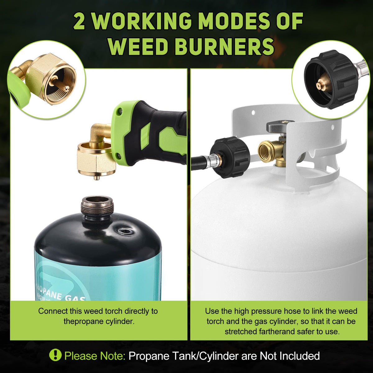 WorkBless weed burner with a large nozzle delivers stable, even flame.