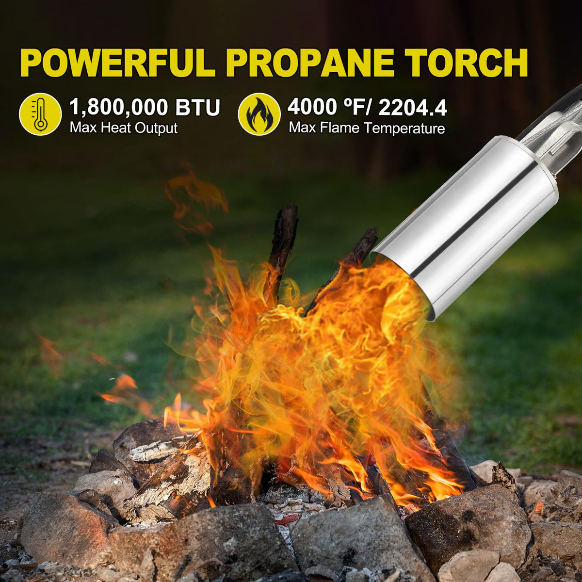 WorkBless propane torch with 10ft hose ready for outdoor weed control.