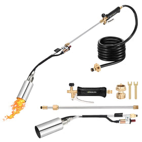 WorkBless weed burner in action for crack weed removal.