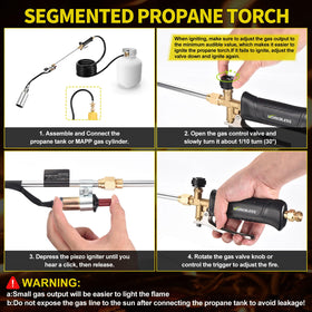 WorkBless safety flame control allows precise flame management during tasks.