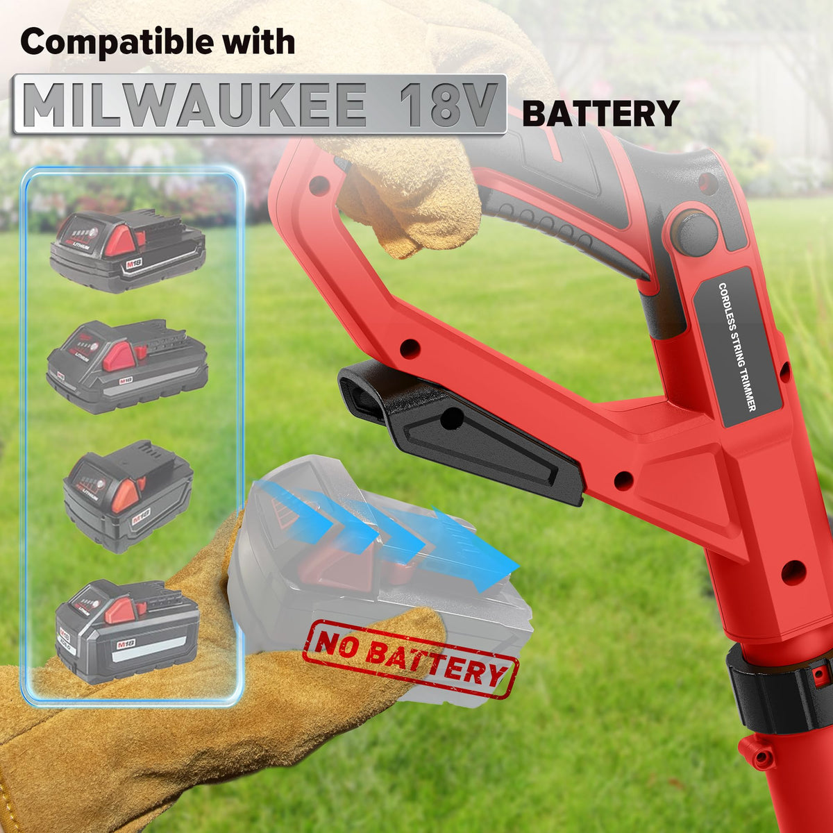 Worklife weed wacker auto-feed system enables continuous trimming without interruptions.