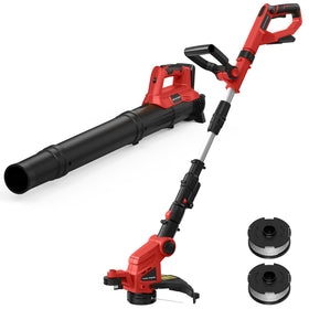 Worklife electric weed wacker demonstrates Milwaukee 18V compatibility for convenient power options.