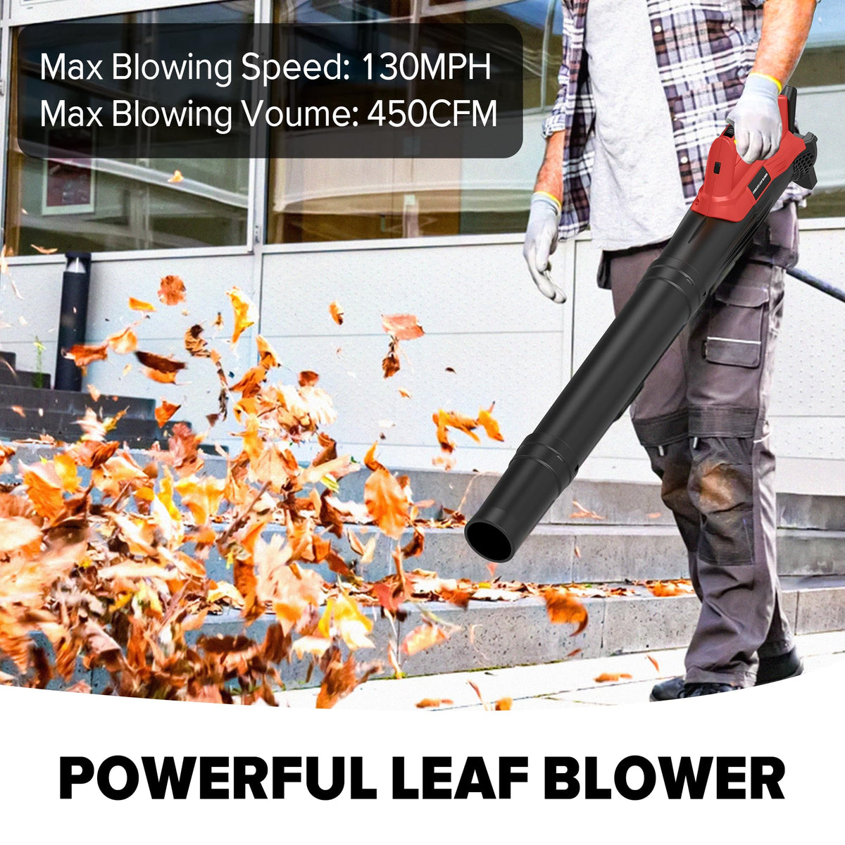 Worklife leaf blower with 7-speed control for precise airflow tuning.