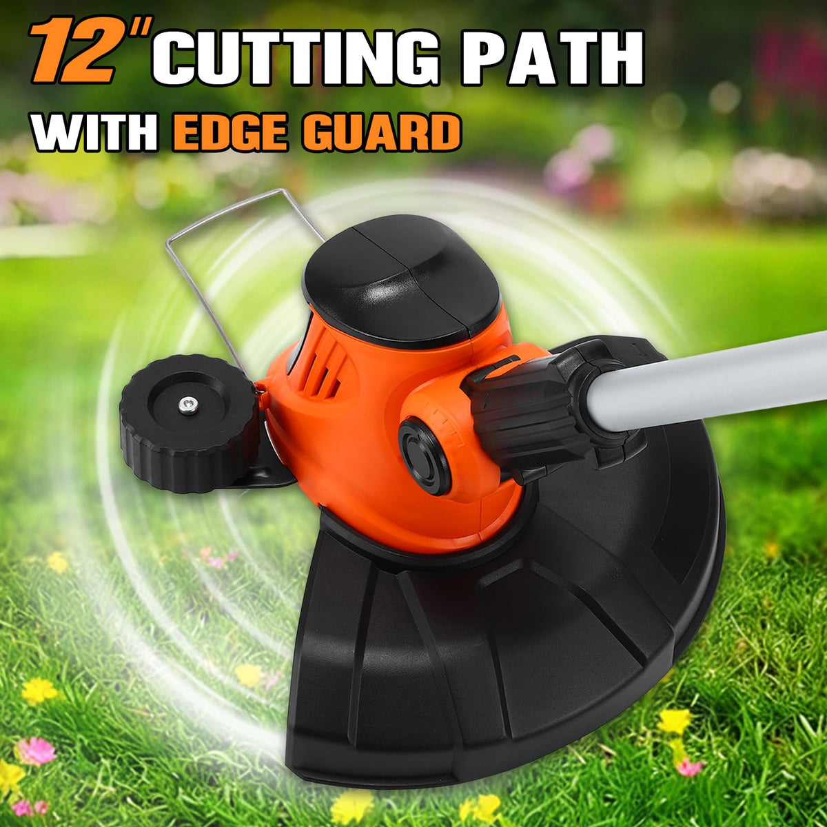 WorkNeon 12-inch cutting width enables faster edging and trimming