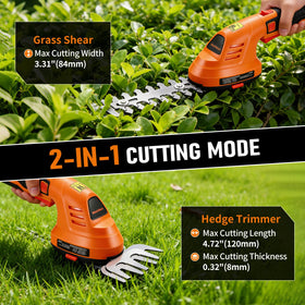 WorkNeon 2-in-1 grass cutter and hedge shears for versatile trimming.