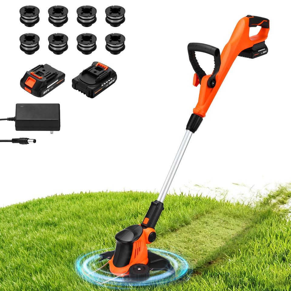 WorkNeon 20V cordless weed wacker for easy yard trimming and edging