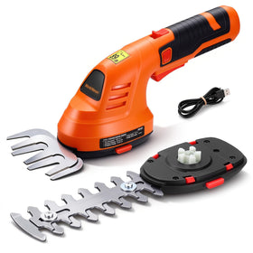 WorkNeon cordless hedge trimmer in action for quick yard trimming.