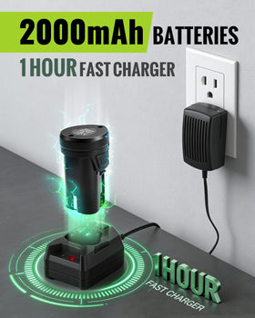 1-hour fast charger minimizes downtime for quick reuse