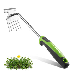 WORKPRO 15-inch weed puller with 6-tine design for fast weed removal in cracks.