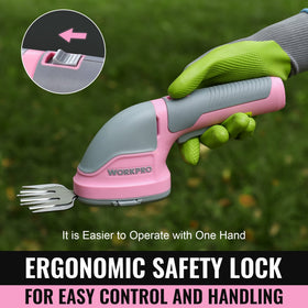 WORKPRO 2000mAh battery supports longer cordless trimming sessions.