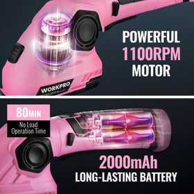 WORKPRO 2000mAh lithium-ion battery for cordless operation with long runtime.