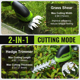 WORKPRO 2-in-1 hedge trimmer for pruning and shaping