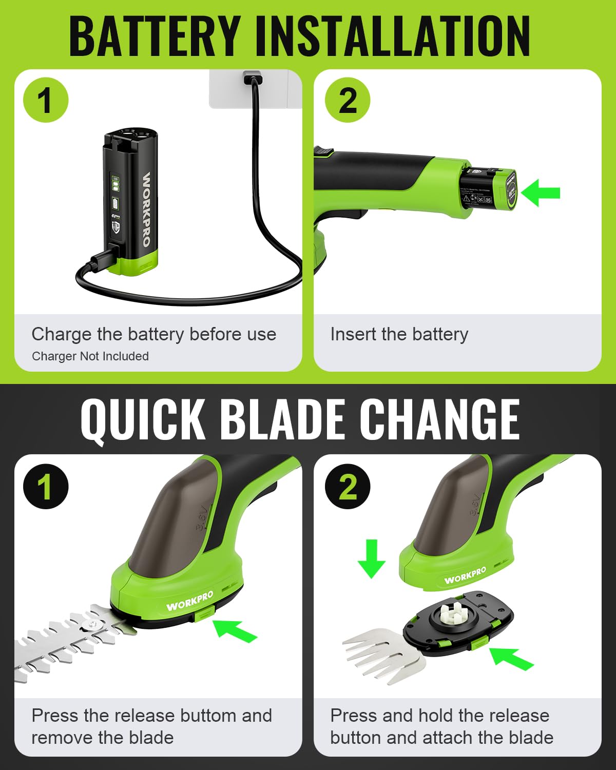 WORKPRO non-slip TPE handle for secure grip during use