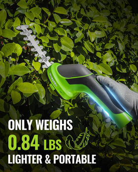 WORKPRO trimmer weighs 0.84 lb for light handling