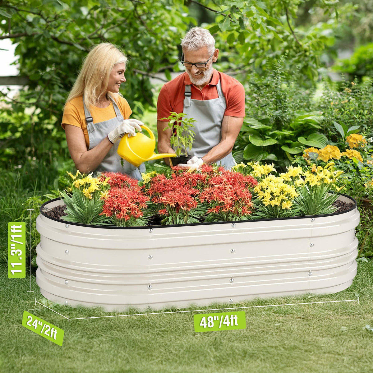 WORKPRO galvanized raised bed resists rust and weather for outdoor use
