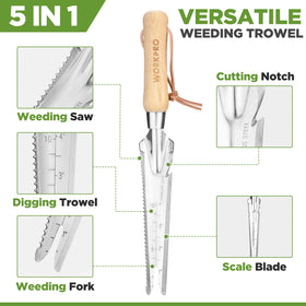 WORKPRO 5-in-1 garden trowel with fork head for versatile weeding