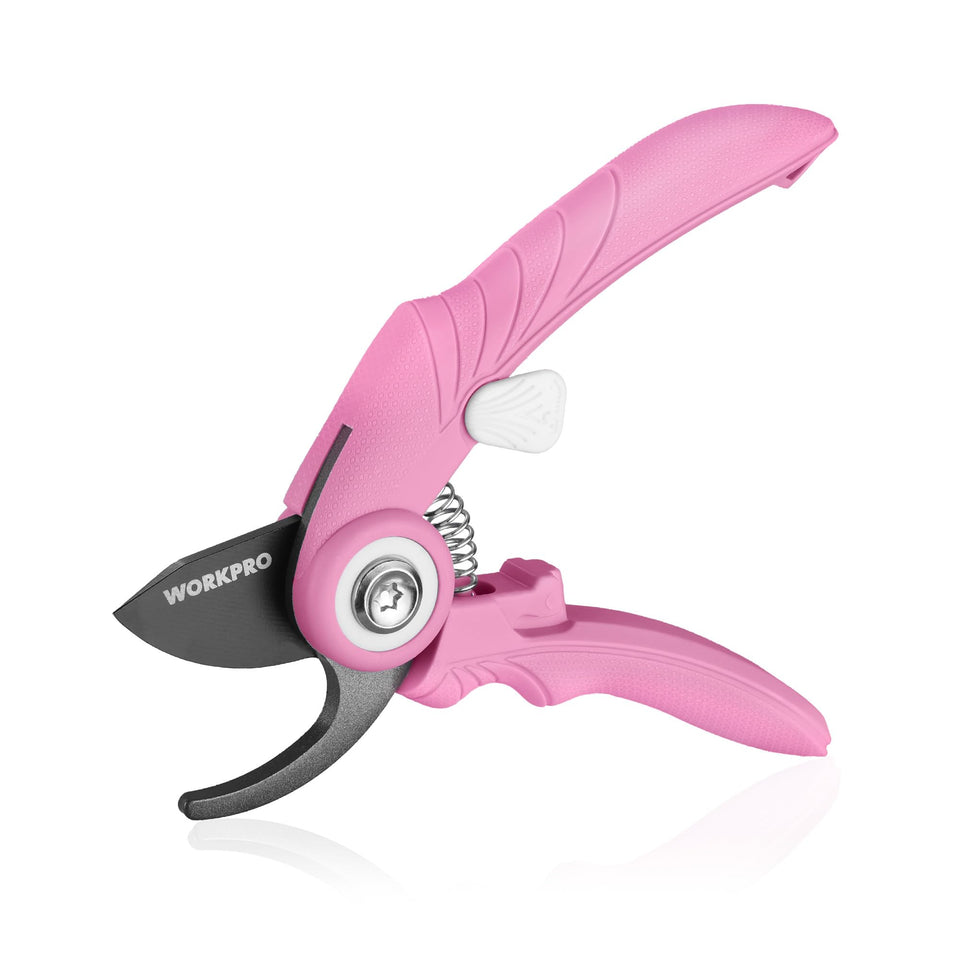 WORKPRO 6.9-inch pruning shears ready for precise cuts on flowers and small stems