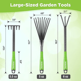 WORKPRO 9-tine leaf rake for quick lawn cleanup and tidy borders.
