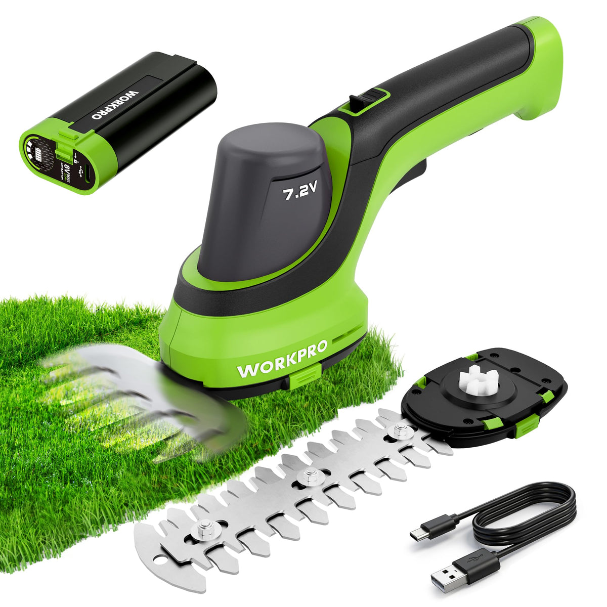 WORKPRO 7.2V grass trimmer blade for precise edging along borders.