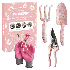 WORKPRO aluminum trowel with flower pattern for precise planting