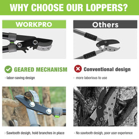 WORKPRO anvil lopper 1.6 inch cutting capacity for thick limbs