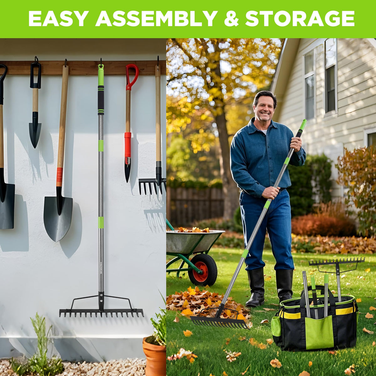 WORKPRO bow rake levels uneven ground for a smooth lawn