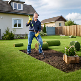 WORKPRO bow rake features a hanging hole for shed organization