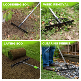 WORKPRO bow rake suitable for light tilling in tight spaces