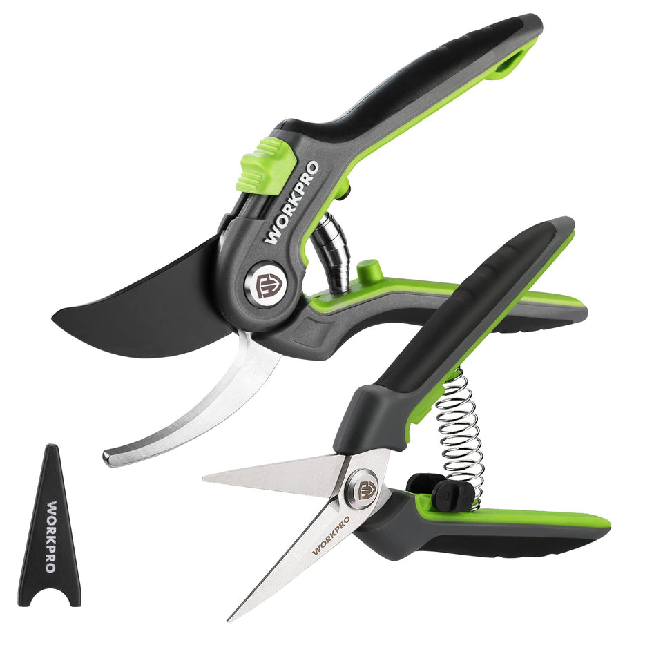 WorkPRO bypass pruner 8-inch blade for clean cuts on fresh wood.