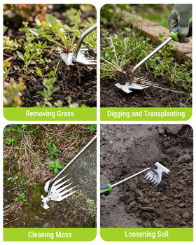 WORKPRO 6-tine design removes seedlings and chickweed with broader coverage.