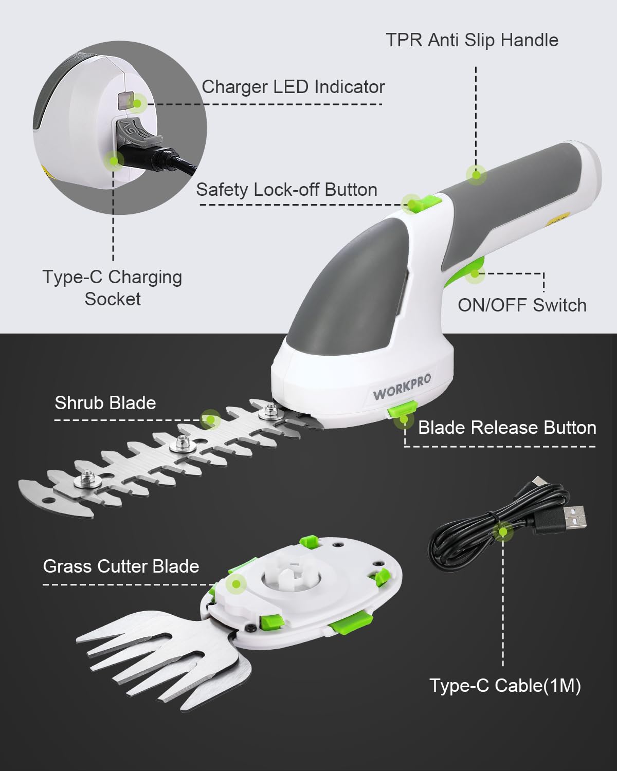 WORKPRO dual-lock safety feature protects users during use.