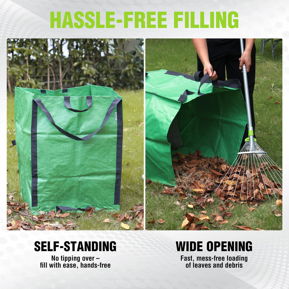 WORKPRO durable PP woven material resists tears and offers outdoor reliability.