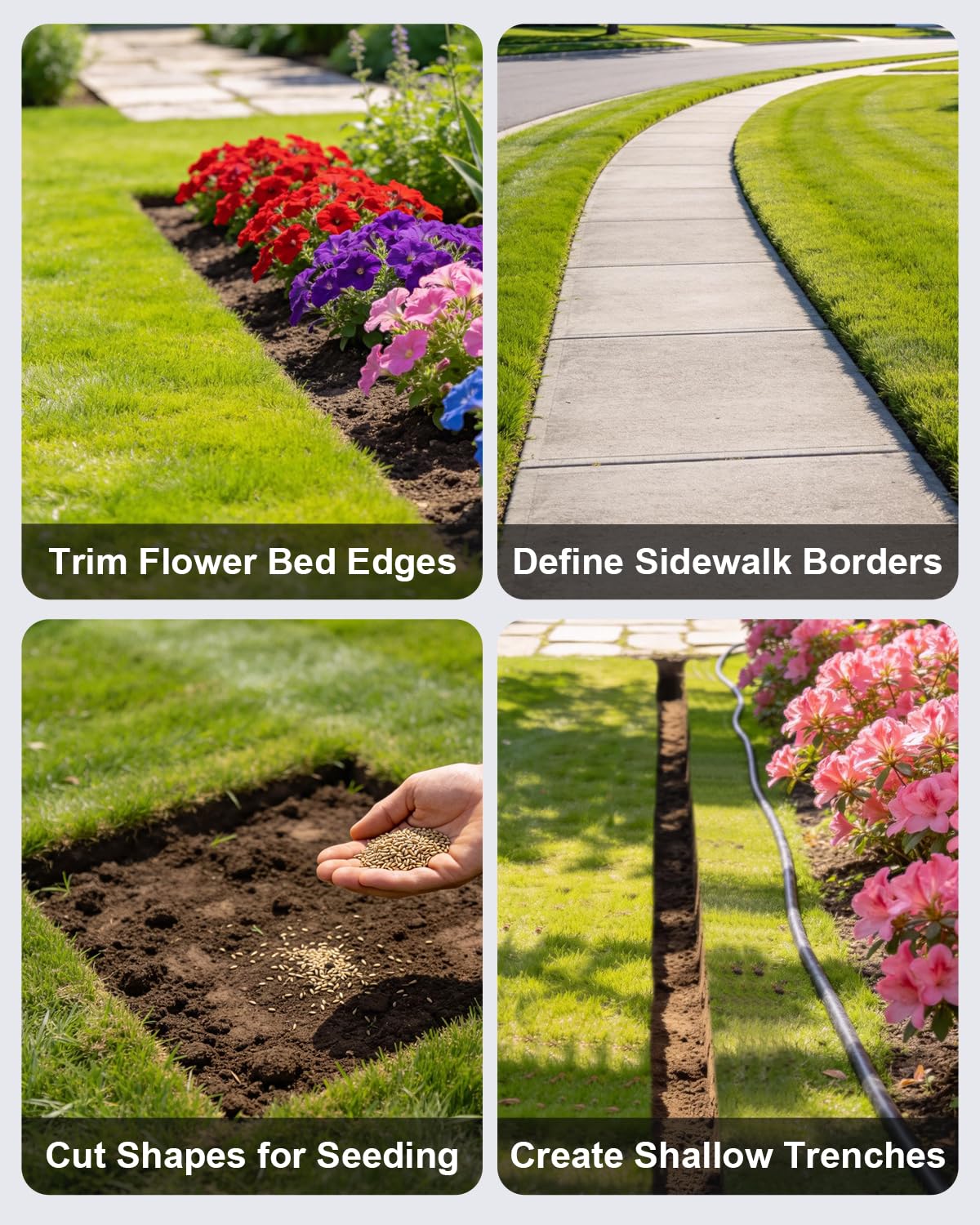 WORKPRO Edger used for trenching and garden bed trimming.