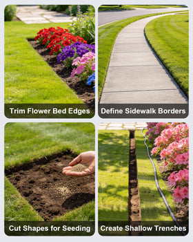 WORKPRO Edger used for trenching and garden bed trimming.