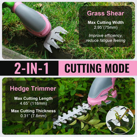 WORKPRO ergonomic top safety button improves control during trimming tasks.