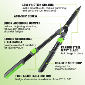 WORKPRO Extendable Hedge Shears compact storage after pruning sessions