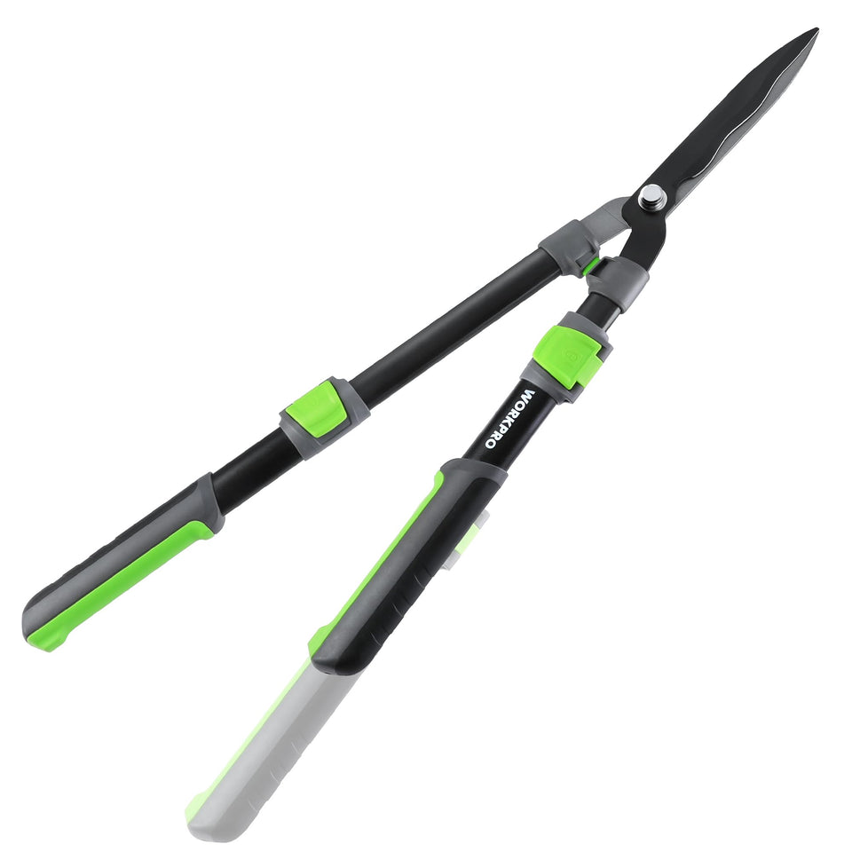 WORKPRO Extendable Hedge Shears front view for precise pruning