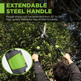 WORKPRO Extendable Hedge Shears non-slip grips for comfortable damp conditions
