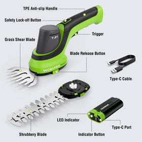 WORKPRO compact garden tool ideal for small lawns and patios.