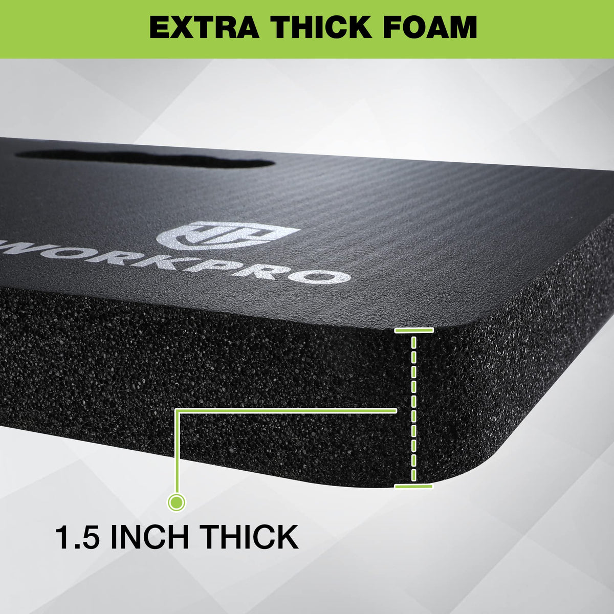 WORKPRO kneeling pad built-in handle makes it easy to move between tasks.