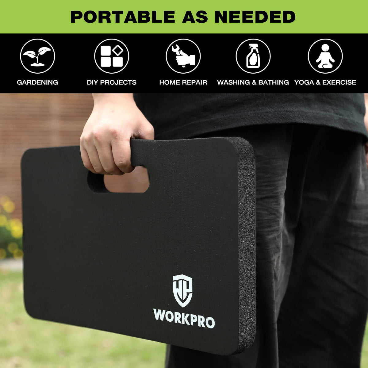 WORKPRO kneeling pad durable foam resists compression over time.