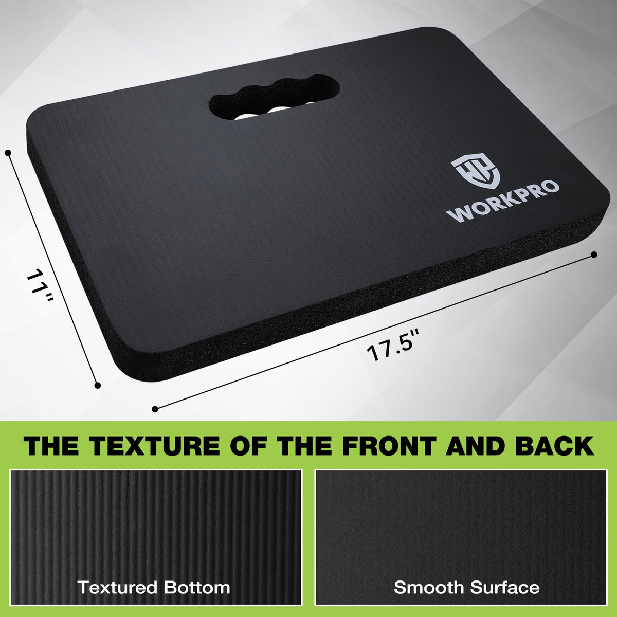 WORKPRO kneeling pad is water- and dirt-resistant for quick cleanup outdoors.