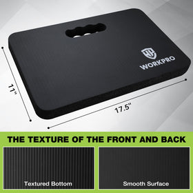 WORKPRO kneeling pad is water- and dirt-resistant for quick cleanup outdoors.