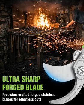 WORKPRO forged stainless steel blade offers durable trimming