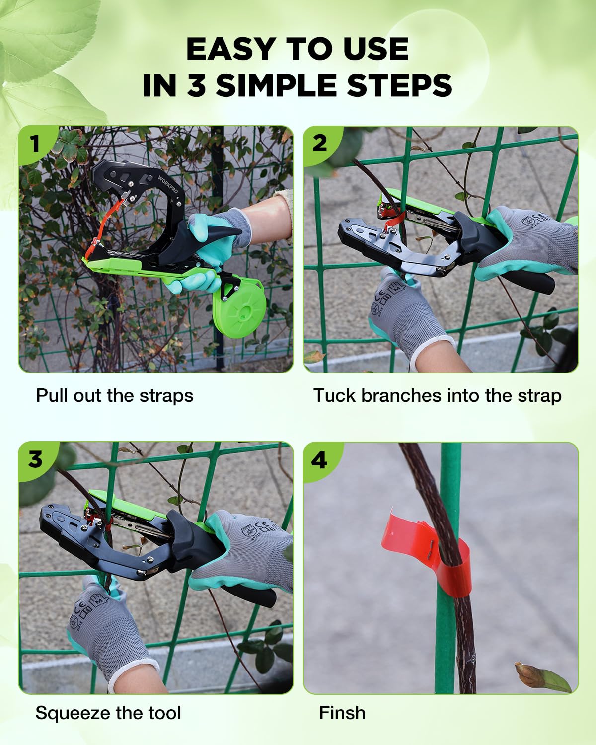WORKPRO garden kit in use for vines and vegetables on a sunny day.