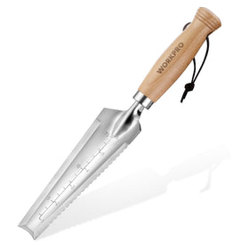 WorkPRO garden trowel with wood handle for comfortable planting