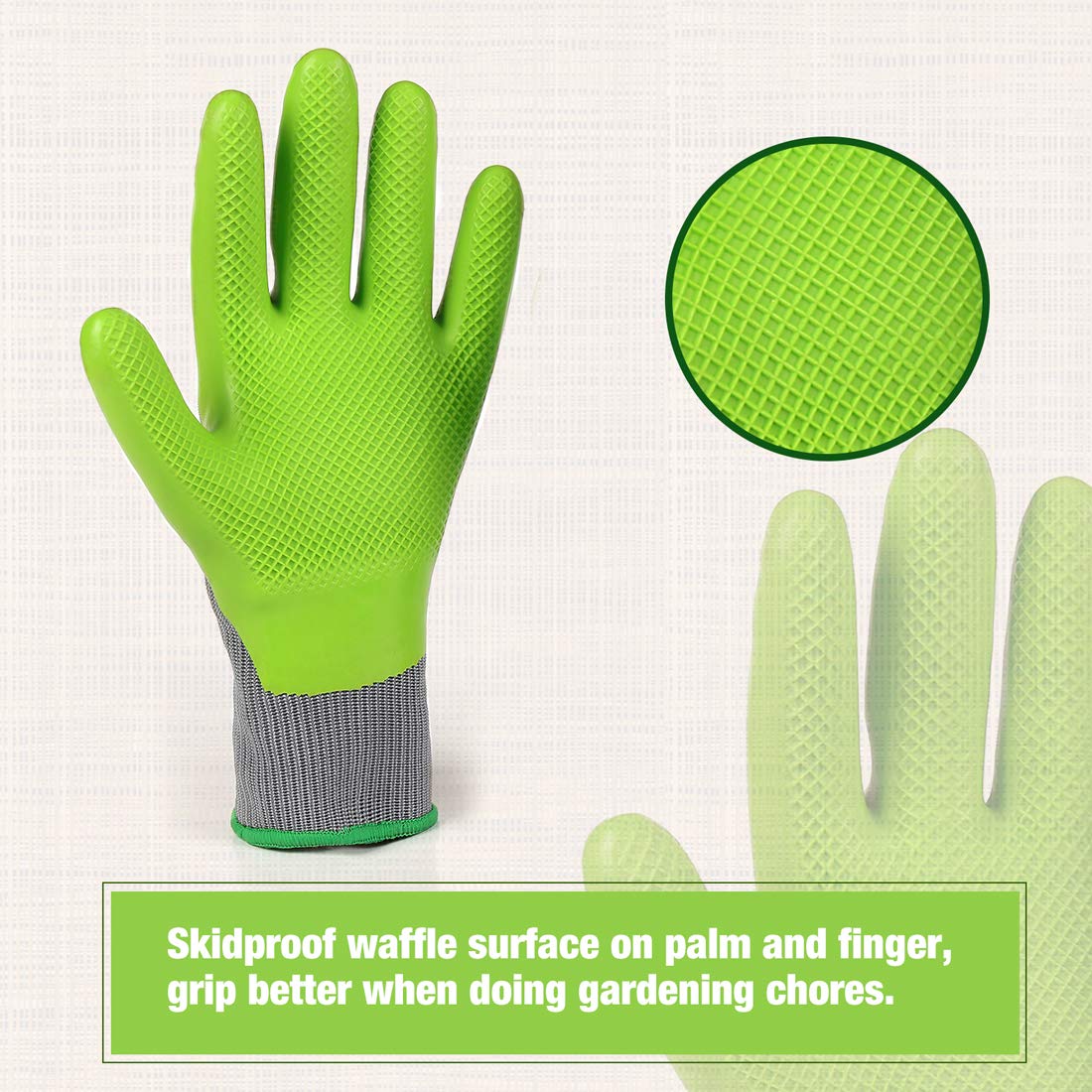 WORKPRO breathable polyester fabric keeps hands cool during long garden sessions.