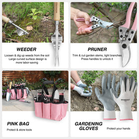 WORKPRO hand fork and cultivator for soil loosening and bed cultivation.