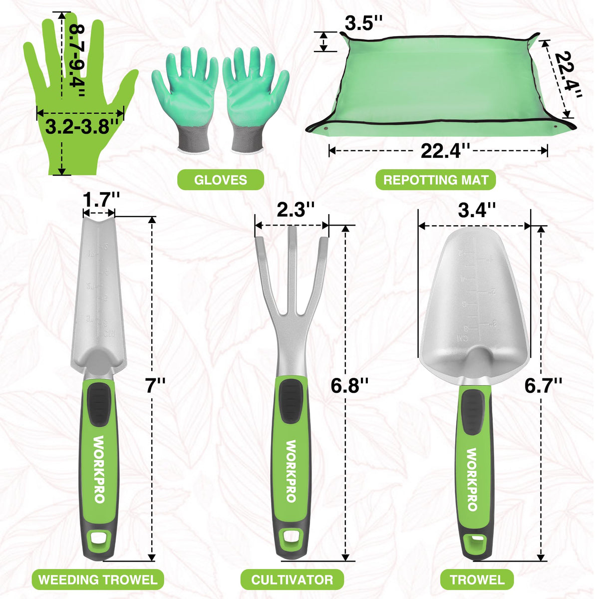WORKPRO hand rake with durable, rust-resistant grip.